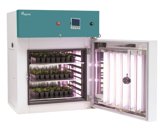 Incubador laboratorio para cultivo de plantas. Laboratory incubator for plant growth.